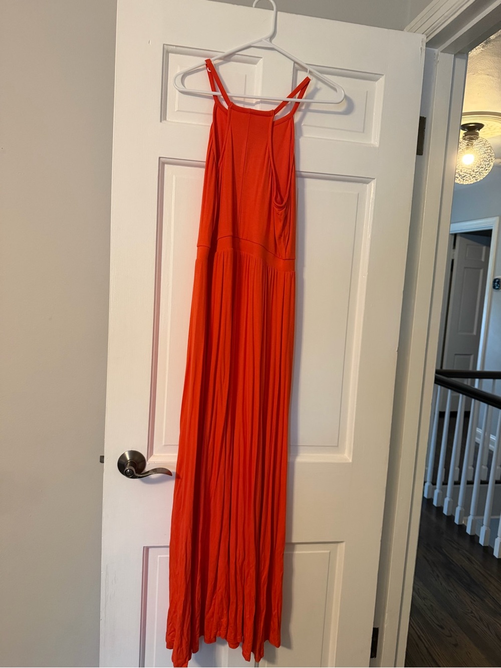 Old Navy Orange/Red Halter Maxi Dress